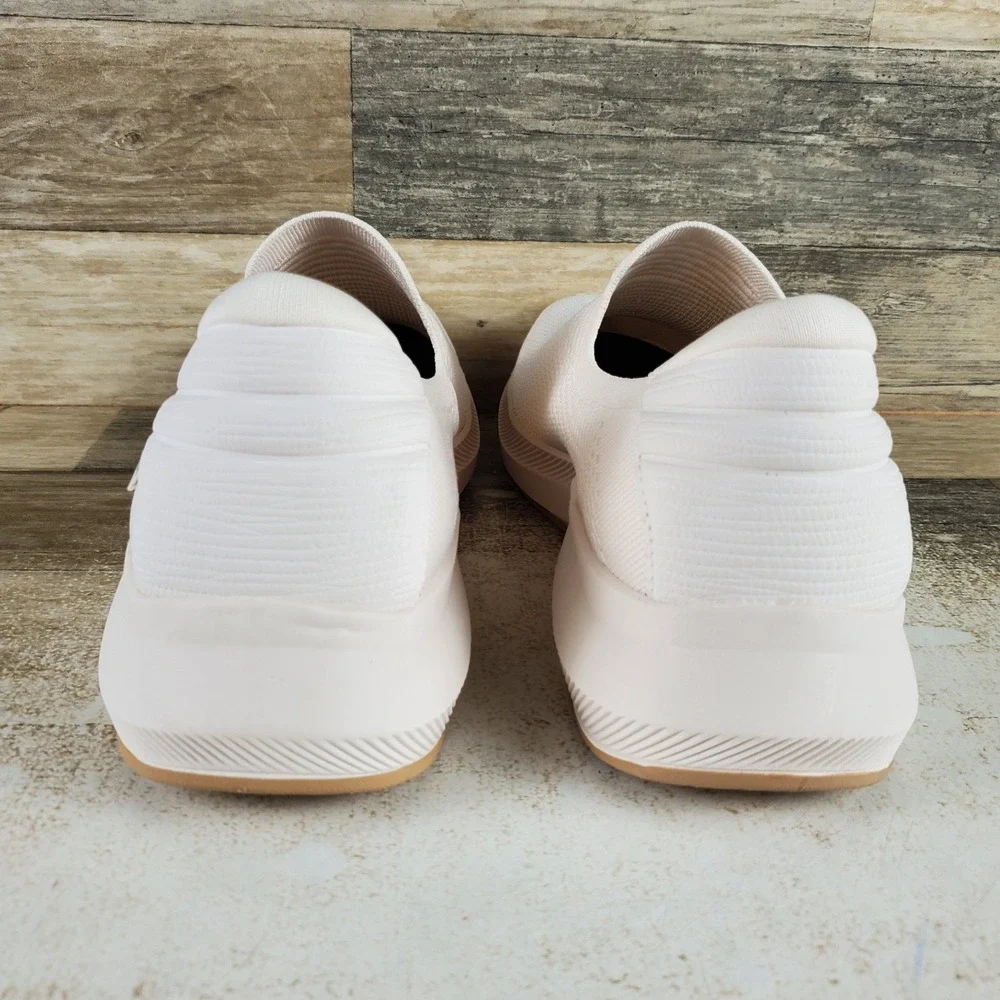 Ryka Fling Womens Sz 11 W Athletic Running White Stretch-Knit Slip On Sneakers